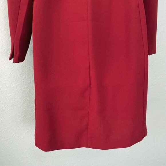 H&M deep red jacket dress waist belt S - Picture 13 of 15